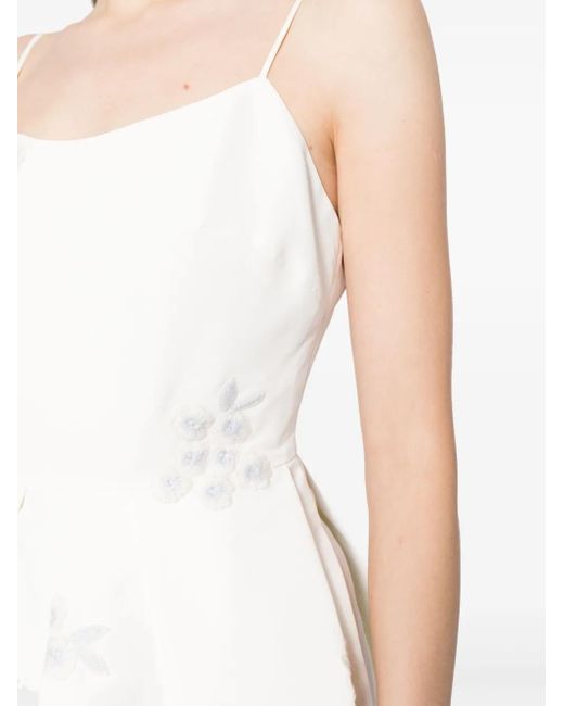 Sachin & Babi White Audra Floral-Embroidered Dress