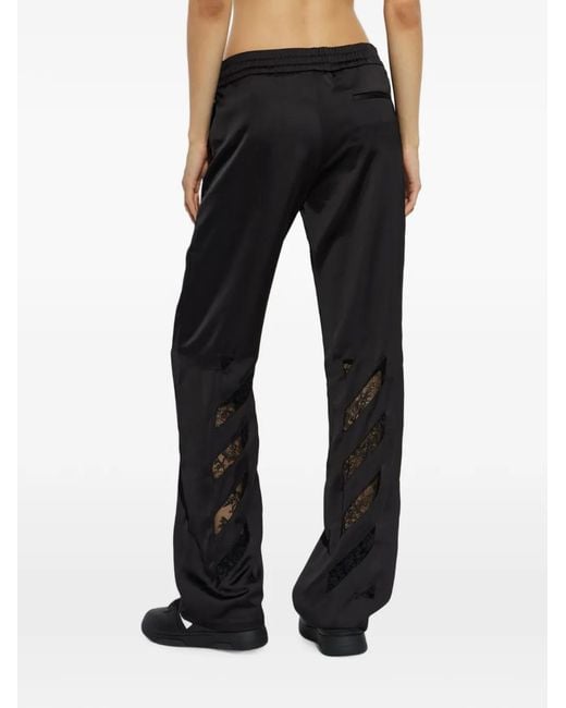Off-White c/o Virgil Abloh Black Lace-Insert Trousers