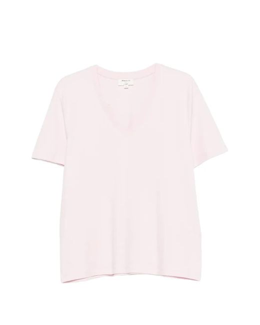 MAISON 123 Pink V-Neck T-Shirt