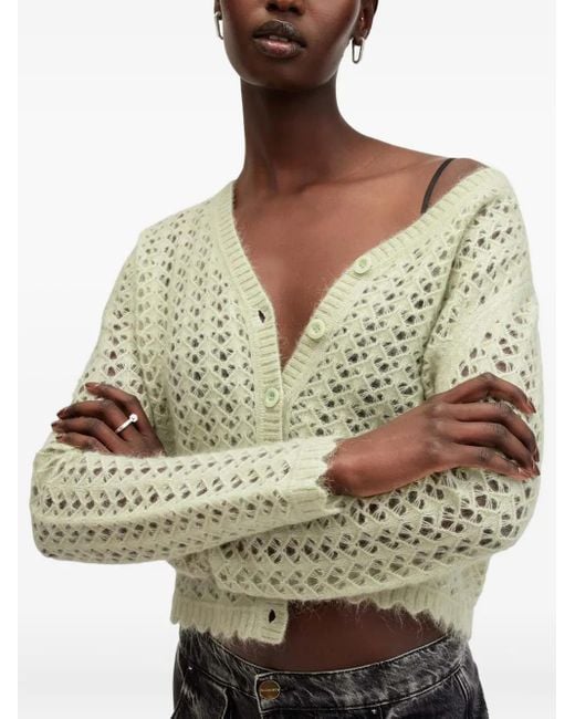AllSaints Vivian Vest Met Ringlets En Knopen in het Green