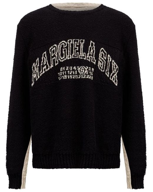 MM6 by Maison Margiela Black Numbers-Motif Jumper for men