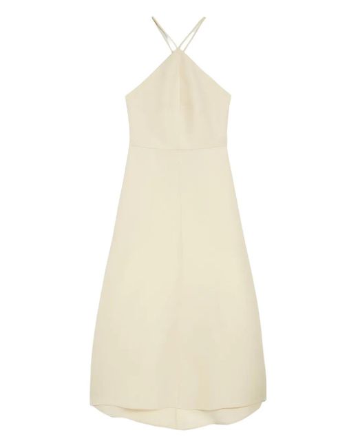 Jil Sander White Kleid Mit Neckholder-Ausschnitt