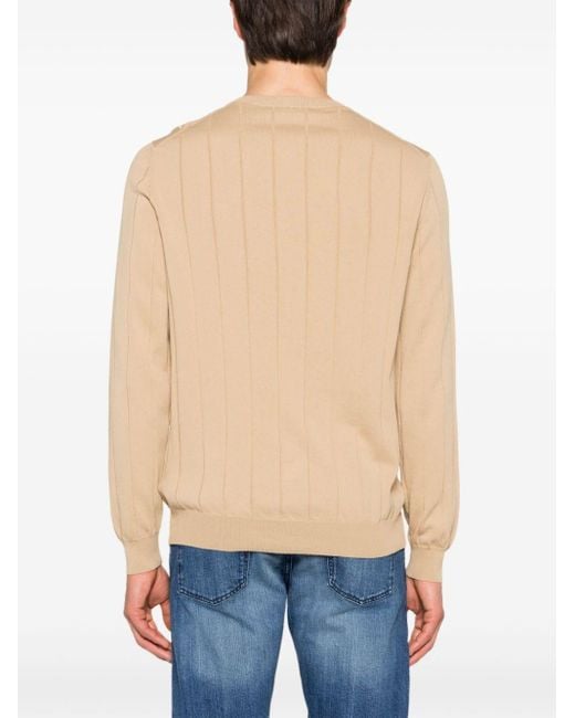 Fay Natural Wide-ribbed Cotton Jumper for men