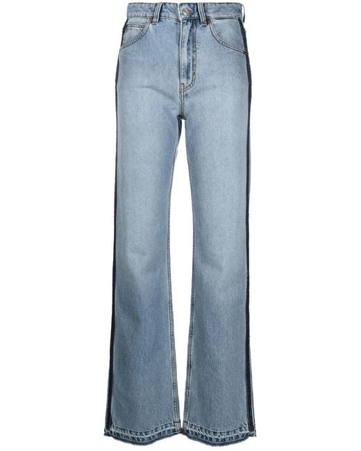 Victoria Beckham Blue Julia High-Waisted Straight Jeans