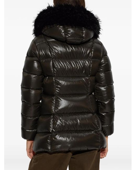 Moncler Black Fulmar Faux-Fur Trim Jacket