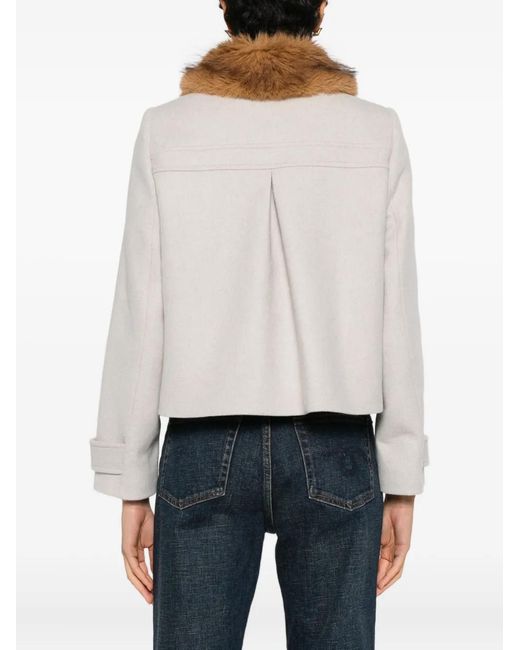 Ba&sh White Terry Button-Fastening Coat