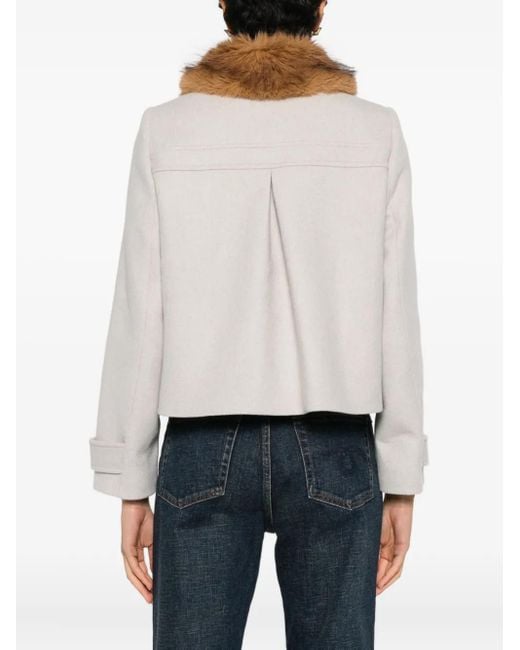 Ba&sh White Terry Button-Fastening Coat