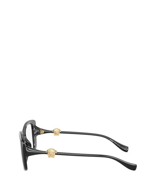 Versace Black Medusa-Detail Glasses