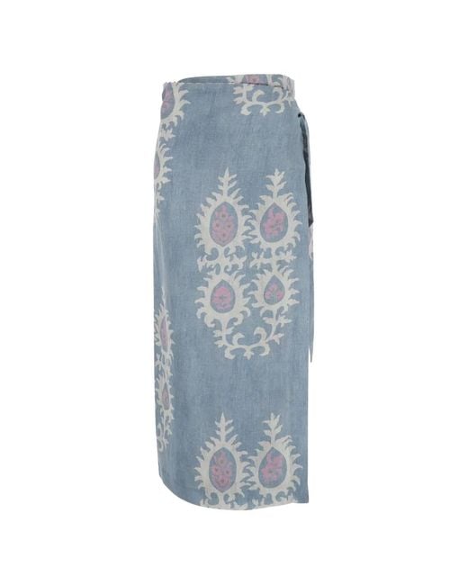 Bazar Deluxe Blue Jupe À Fleurs