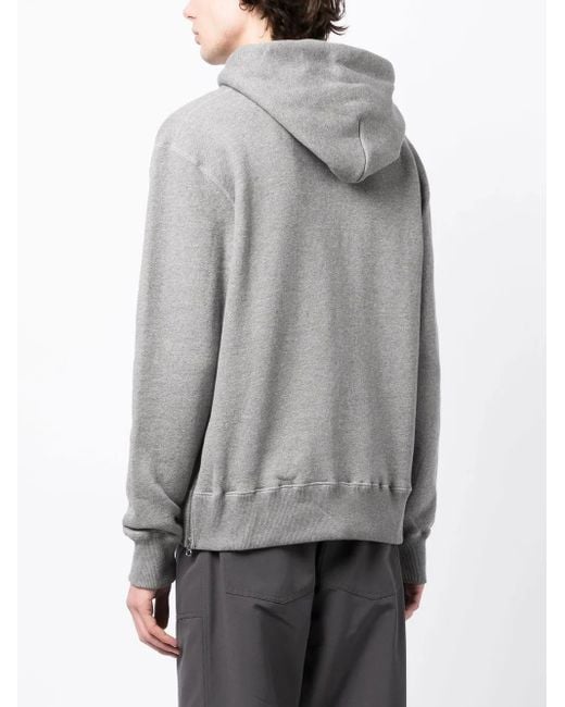 The Power for the People Gray Logo Print Drawstring Hoodie for men