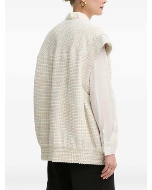 Boss White Grid-Pattern Jacket