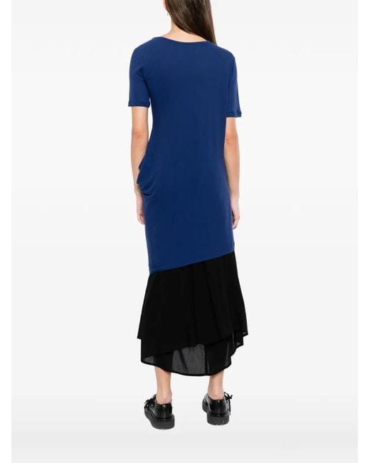 Yohji Yamamoto Blue Haut À Détail Drapé