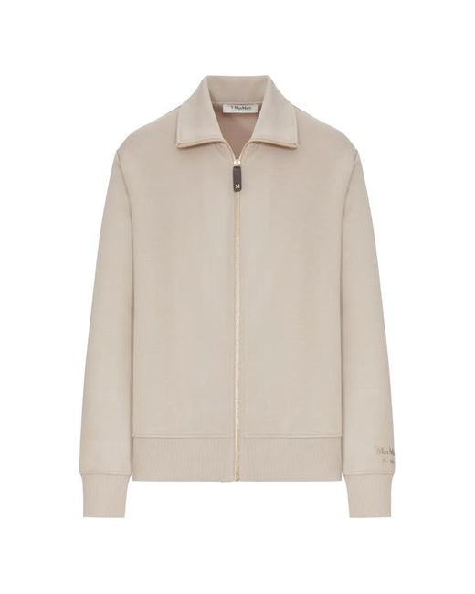 Max Mara White Zip-Up Collared Jacket