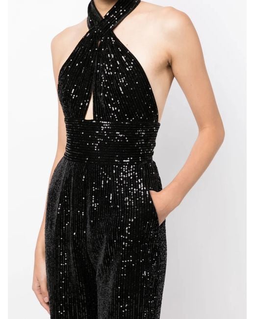 Elie Saab Jumpsuit Verfraaid Met Pailletten in het Black