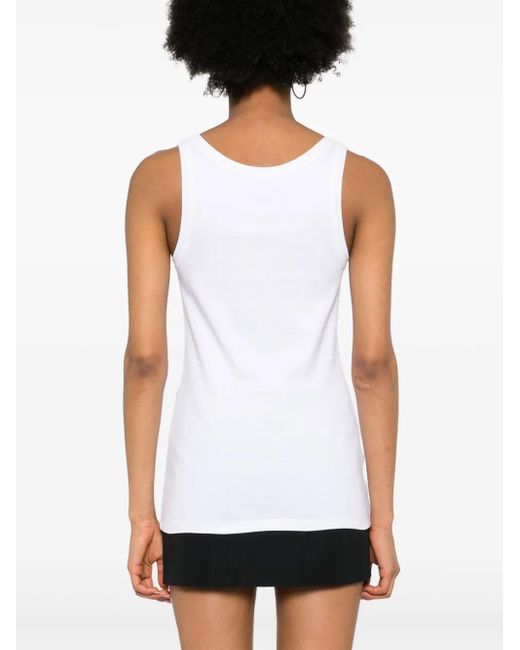 Camiseta sin mangas de algodón blanco Prada de color White