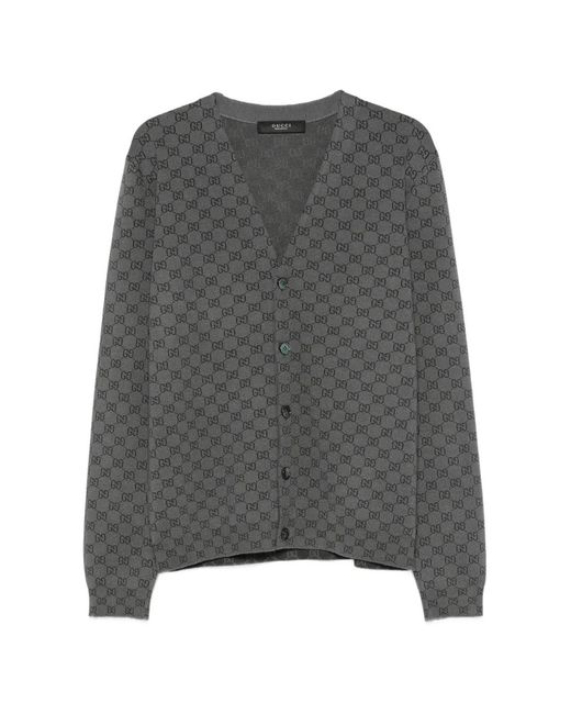 Gucci Gray Gg Supreme Cardigan for men
