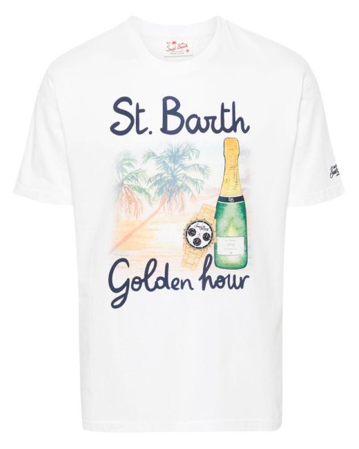 Mc2 Saint Barth Graphic-print cotton T-shirt in White für Herren