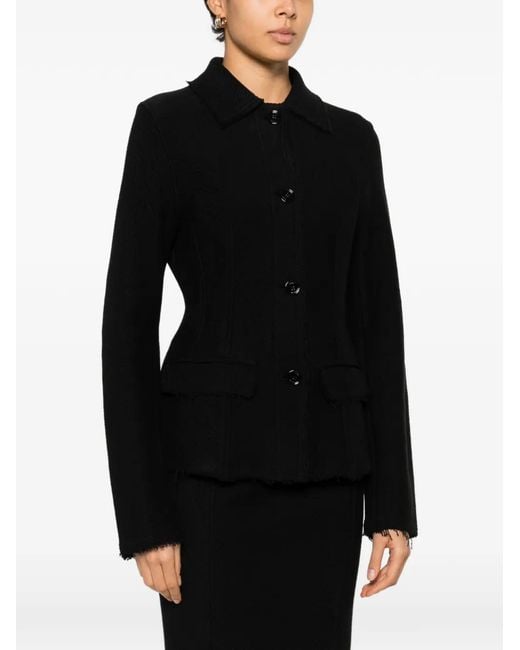 Totême Black Raw Hem Jacket