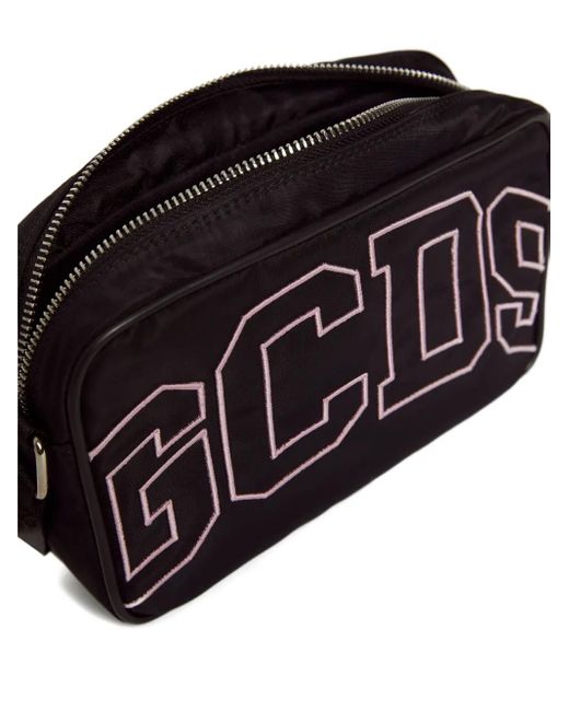 Gcds Black Logo-Embroidered Belt Bag