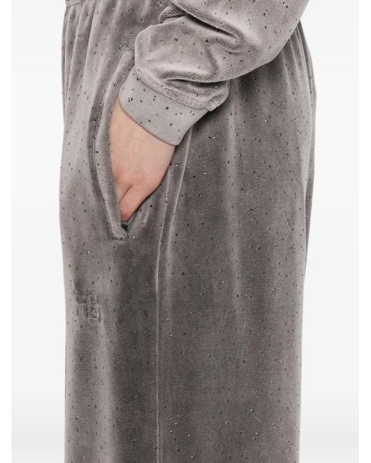 Alexander Wang Gray Crystal-Embellished Track Pants