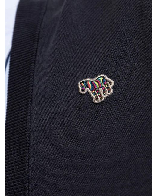Paul Smith Blue Zebra-Patch Cardigan for men