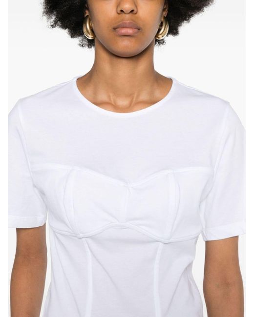 FEDERICA TOSI White T-Shirt mit BH-Print
