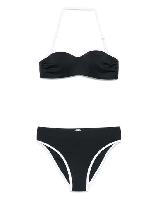 Set Bikini Con Logo di Giorgio Armani in Black