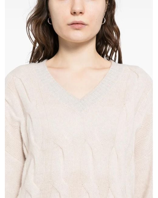 Pull En Maille Torsadée N.Peal Cashmere en coloris Natural