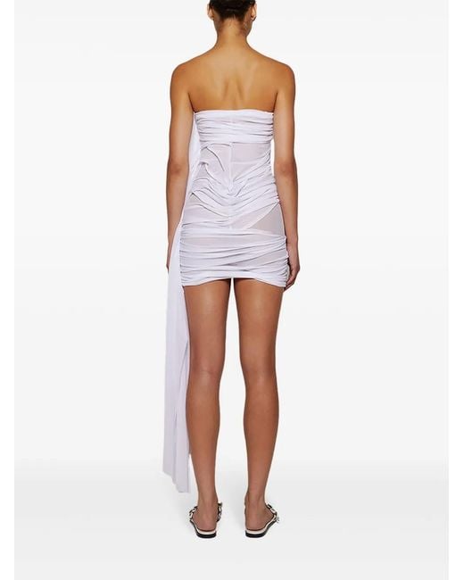DI PETSA White Draped Mini Dress