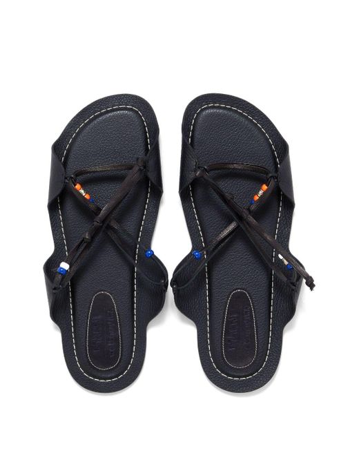 Marni Multicolor Bead-embellished Leather Sandals for men