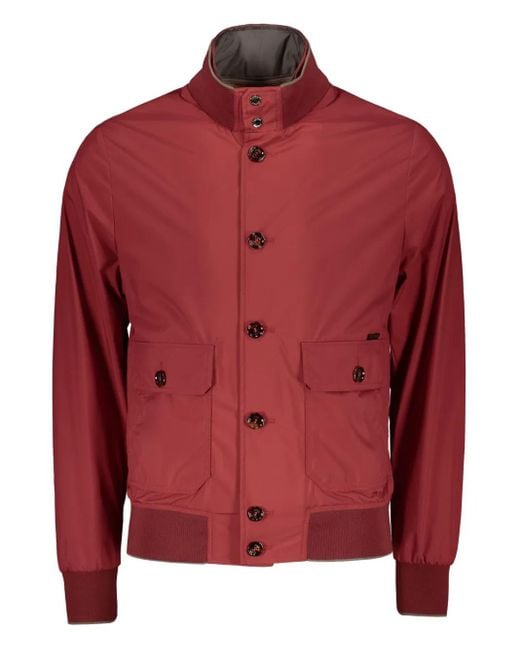 Moorer Red Buttoned-Flap Pocket Jacket for men