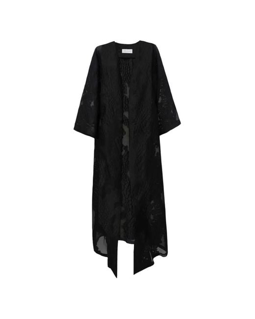 Gemy Maalouf Black Open Loose-Cut Kaftan
