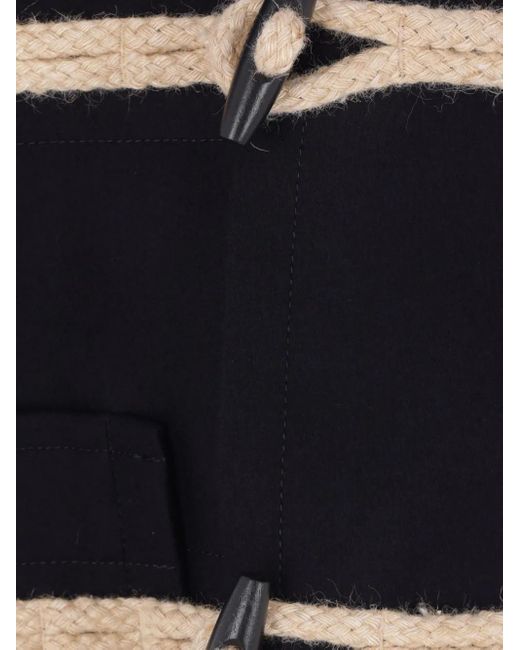 Sacai Black Hooded Toggle-Fastening Coat for men