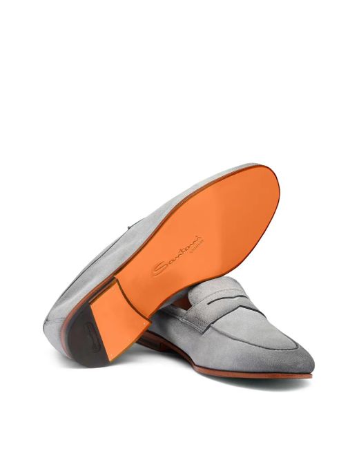 Santoni Gray Carlo Loafers for men