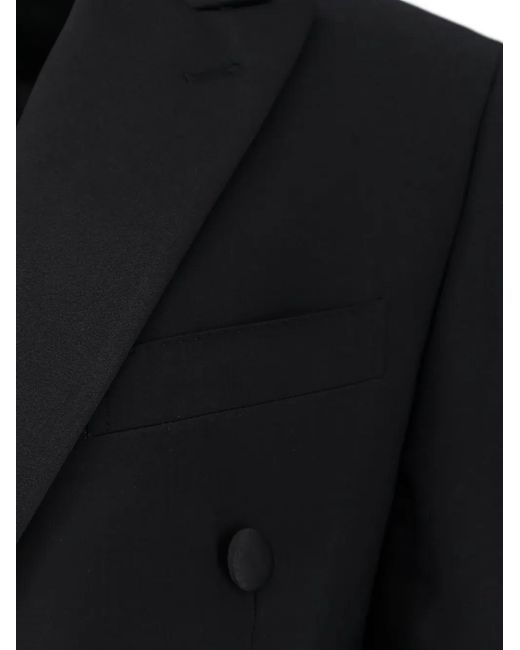 Corneliani Black Double-Breasted Blazer for men