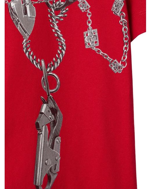 Burberry Red Knight Hardware Cotton T-Shirt