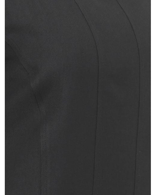 Antonelli Black Matilde Panelled Short-Sleeve Dress
