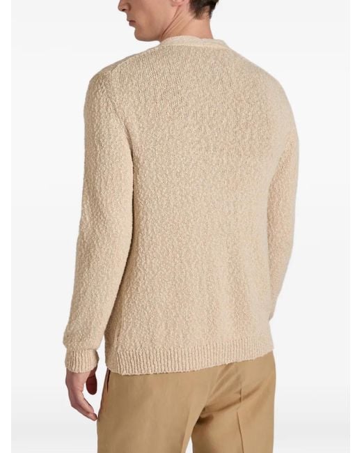Zanone Natural Textured Cotton Cardigan for men