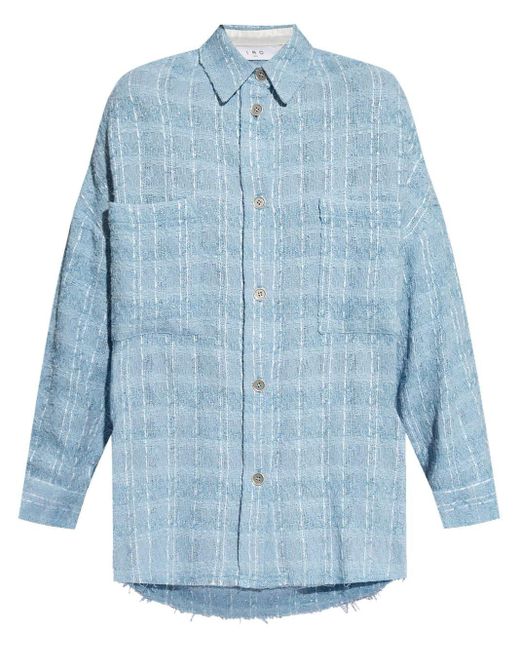 IRO Blue Long-length Bouclé Shirt