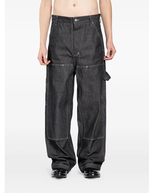 BRYAN JIMENE`Z Black Straight-Leg Jeans for men