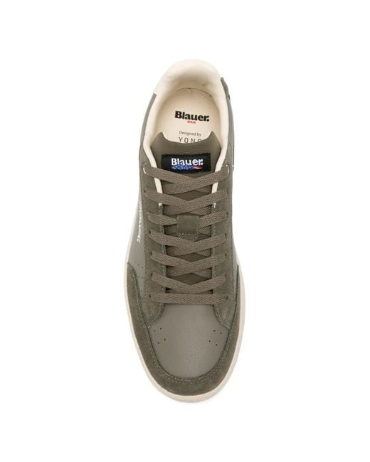 Blauer Green Logo-Embroidered Sneakers for men
