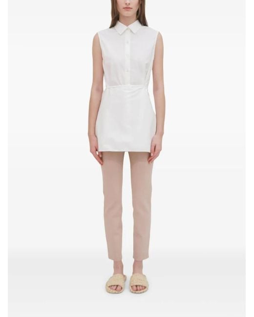 Chemise Nouée Devant À Design Sans Manches Rosetta Getty en coloris White
