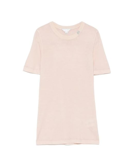 Malo Pink Tavolozza Crewneck Short-Sleeved Cashmere Sweater