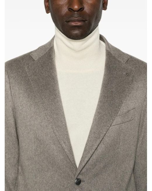 Tagliatore Gray Notched-Lapel Single-Breasted Blazer for men