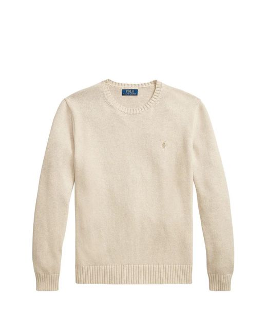 Polo Ralph Lauren White Ribbed Knitted Sweater for men