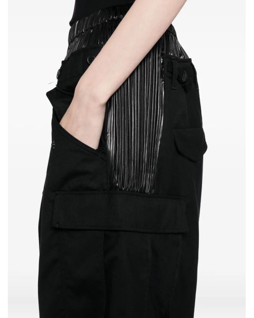 Junya Watanabe Black Pleated-Panel Cargo-Pocket Trousers