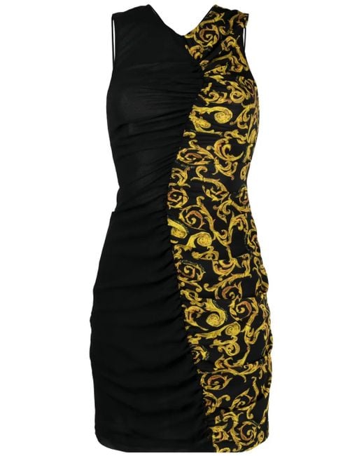Versace Jeans Couture Black Sketch Couture-print Dress