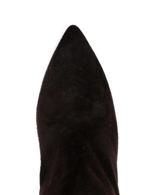 Via Roma 15 Black 85Mm Ruched Suede Boots