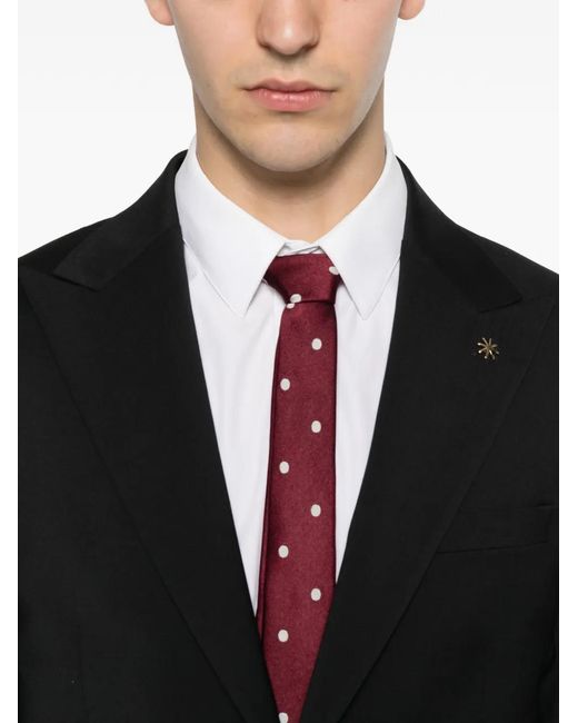 Manuel Ritz Black Single-Breasted Peak-Lapels Suit for men