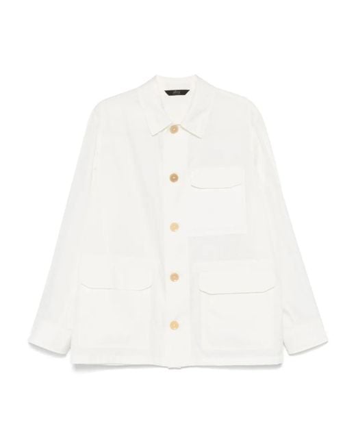 Brioni Hemdjacke Aus Seide in White für Herren